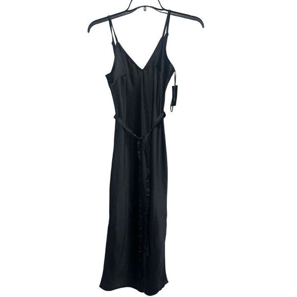 INC International Concepts Side Slit Slip Dress, Black, XS - Picture 5 of 10